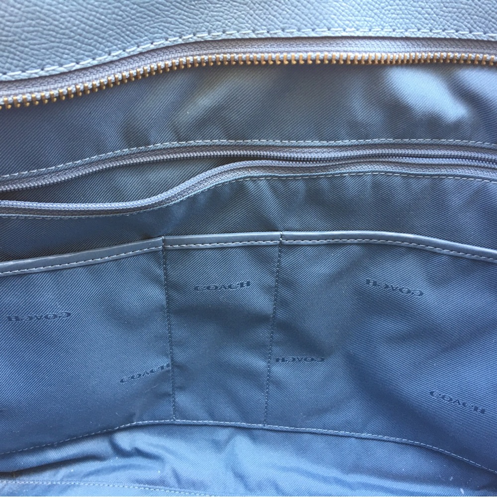 Authentic Blue Coach Zip Top Tote - EUC - Picture 13 of 14